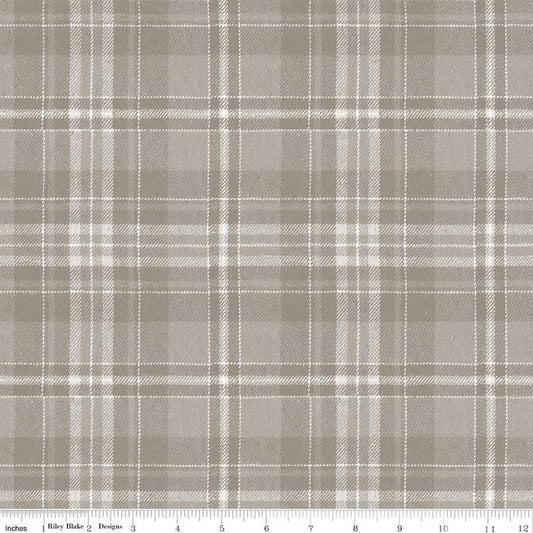 Image of the Costume Maker's Act II Plaid Gray quilting cotton fabric. Features plaid on a gray background. Cute Little Fabric Shop