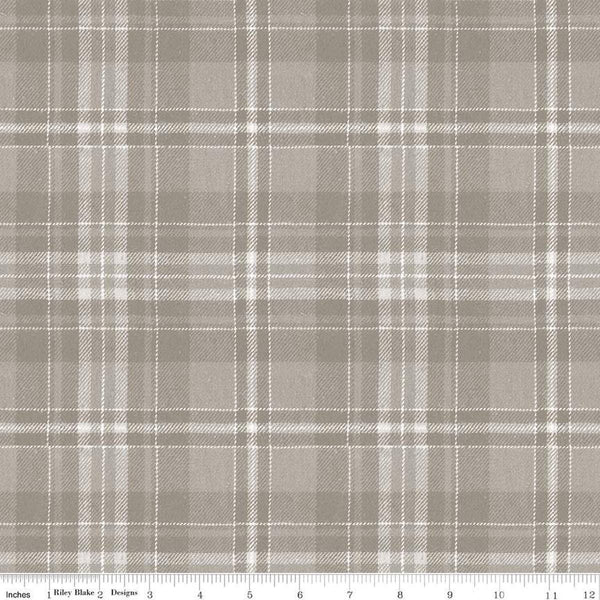 Image of the Costume Maker&#39;s Act II Plaid Gray quilting cotton fabric. Features plaid on a gray background. Cute Little Fabric Shop