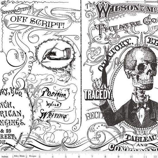 Image of the Costume Maker's Act II Theatre Conversation White quilting cotton fabric. Features text on a white background. Cute Little Fabric Shop
