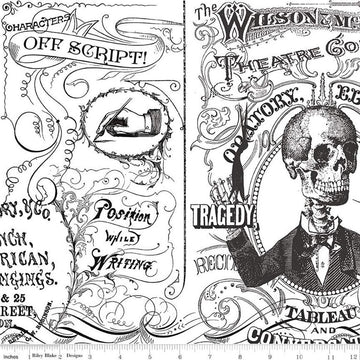 Image of the Costume Maker's Act II Theatre Conversation White quilting cotton fabric. Features text on a white background. Cute Little Fabric Shop
