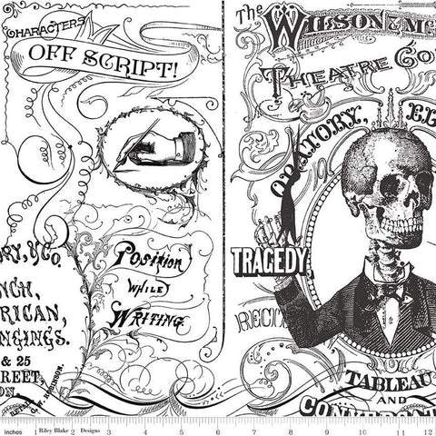 Image of the Costume Maker&#39;s Act II Theatre Conversation White quilting cotton fabric. Features text on a white background. Cute Little Fabric Shop