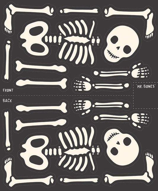 Hey Pumpkin Mr. Bones Jr. Halloween Skeleton Doll Panel P16039 - Riley Blake Quilting Cotton Fabric