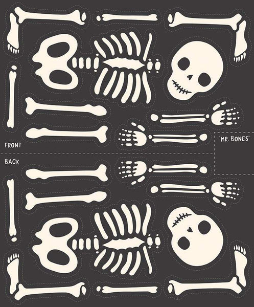 SALE Hey Pumpkin Mr. Bones Jr. Panel P16039 - Riley Blake Designs - Skeleton Doll Panel - Quilting Cotton Fabric