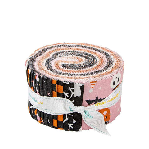 SALE Hey Pumpkin 2.5 Inch Rolie Polie Jelly Roll 40 pieces - Riley Blake Designs - Precut Pre cut Bundle - Halloween - Cotton Fabric