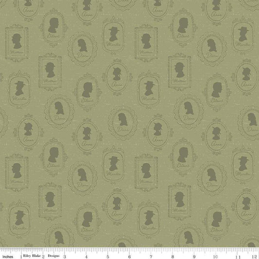 DEAL Anne of Green Gables Silhouettes C16123 Green - Riley Blake Designs - Portraits Characters - Quilting Cotton Fabric - Licensed Product