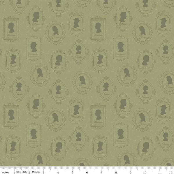 SALE Anne of Green Gables Silhouettes C16123 Green - Riley Blake Designs - Portraits Characters - Quilting Cotton Fabric - Licensed Product