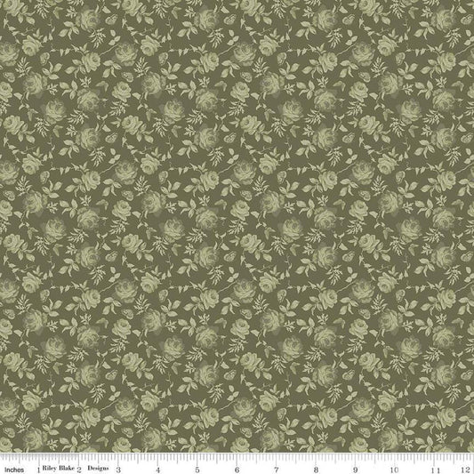 DEAL Anne of Green Gables Tone-on-Tone C16125 Green - Riley Blake Designs - Butterflies Floral - Quilting Cotton Fabric - Licensed Product