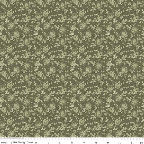 Anne of Green Gables Tone-on-Tone C16125 Green - Riley Blake Designs - Butterflies Floral - Quilting Cotton Fabric - Licensed Product