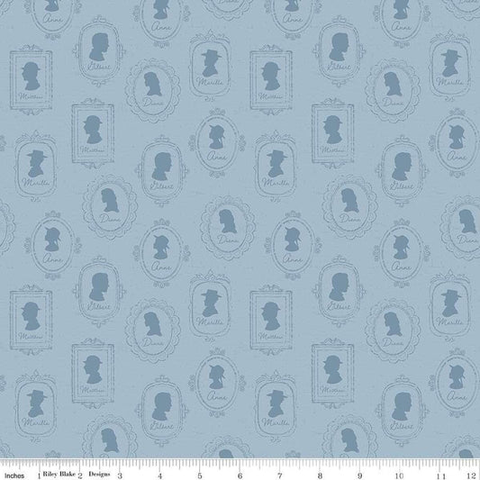 DEAL Anne of Green Gables Silhouettes C16123 Blue - Riley Blake Designs - Portraits Characters - Quilting Cotton Fabric - Licensed Product