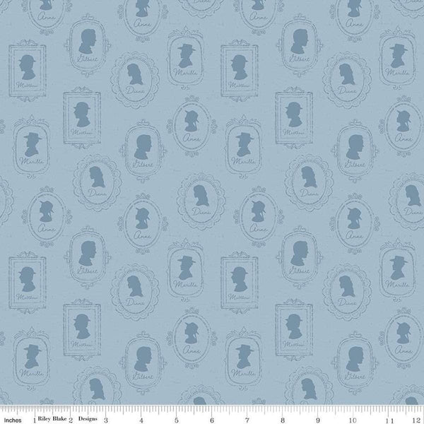 SALE Anne of Green Gables Silhouettes C16123 Blue - Riley Blake Designs - Portraits Characters - Quilting Cotton Fabric - Licensed Product