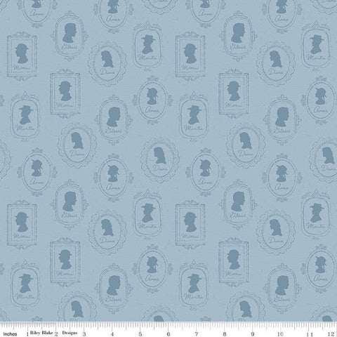 SALE Anne of Green Gables Silhouettes C16123 Blue - Riley Blake Designs - Portraits Characters - Quilting Cotton Fabric - Licensed Product