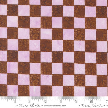 Image of the Wanderlust Checks Lilac quilting cotton fabric. Features plaid on a purple background. Cute Little Fabric Shop