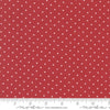 Image of the Star Spangled Twinkle Rocket quilting cotton fabric by Moda Fabrics. Features stars on a red background. Cute Little Fabric Shop