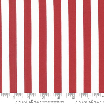 Image of the Star Spangled Stripes Rocket quilting cotton fabric by Moda Fabrics. Features stripes on a white background. Cute Little Fabric Shop