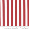 Image of the Star Spangled Stripes Rocket quilting cotton fabric by Moda Fabrics. Features stripes on a white background. Cute Little Fabric Shop