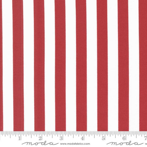 Image of the Star Spangled Stripes Rocket quilting cotton fabric by Moda Fabrics. Features stripes on a white background. Cute Little Fabric Shop