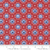 Image of the Star Spangled Bandana Rocket quilting cotton fabric by Moda Fabrics. Features flowers on a red background. Cute Little Fabric Shop