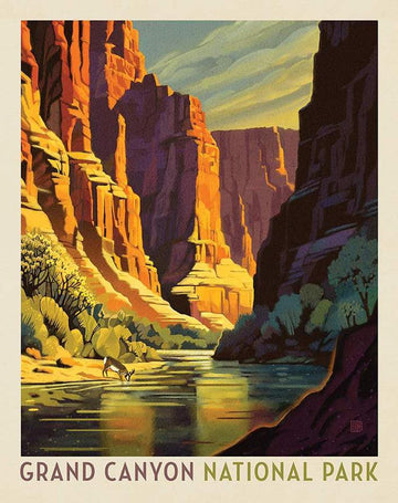 DEAL National Parks Grand Canyon Poster Panel PD16131 - Riley Blake - DIGITALLY Printed Arizona - Quilting Cotton Fabric