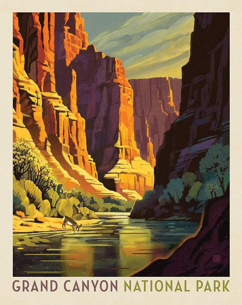 SALE National Parks Grand Canyon Poster Panel PD16131 by Riley Blake - DIGITALLY Printed Arizona - Quilting Cotton Fabric