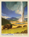 SALE National Parks Yellowstone Poster Panel PD16136 - Riley Blake - DIGITALLY Printed Bears Geysers - Quilting Cotton Fabric
