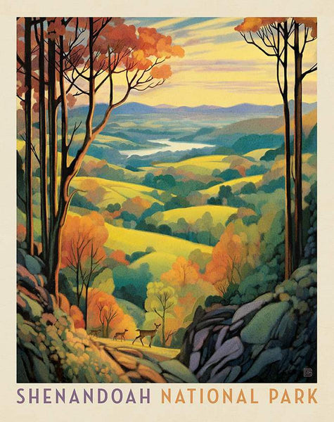 SALE National Parks Shenandoah Poster Panel PD16135 - Riley Blake - DIGITALLY Printed Trees Hills - Quilting Cotton Fabric