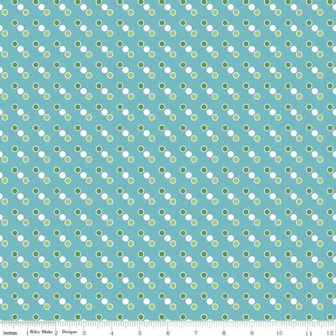 SALE Cozy Christmas Dot C7971 Blue by Riley Blake Designs - Lori Holt - Diagonal Dots  - Quilting Cotton Fabric