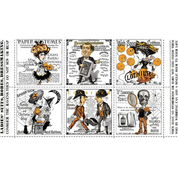 DEAL Costume Maker's Act II Large Patch Panel PD16001 - Riley Blake Designs - Halloween - J Wecker Frisch - Quilting Cotton Fabric