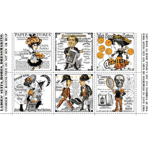SALE Costume Maker's Act II Large Patch Panel PD16001 - Riley Blake Designs - Halloween - J Wecker Frisch - Quilting Cotton Fabric