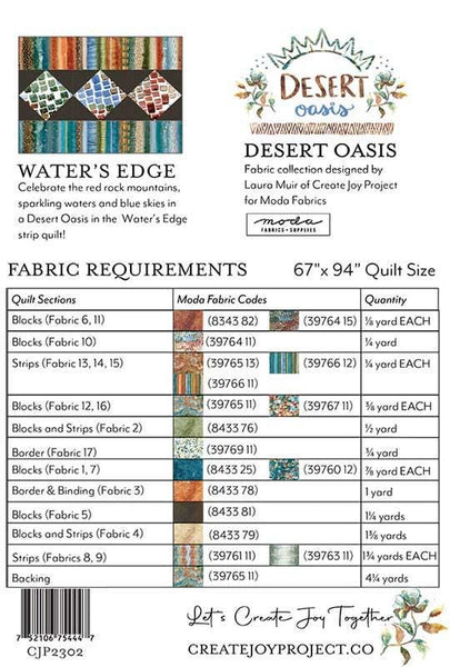 Waters Edge Quilt PATTERN CJP-2302 by Minick & Simpson - Moda Fabrics - INSTRUCTIONS Only - Machine Pieced