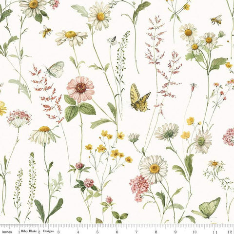 3 yard cut- SALE Love Me More Floral WIDE BACK WB15639 Cloud - Riley Blake - 107/108" Wide - Quilting Cotton Fabric
