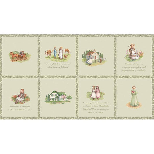 Anne of Green Gables Panel - PD16128 - DIGITALLY PRINTED Riley Blake Quilting Cotton Fabric - Licensed Product