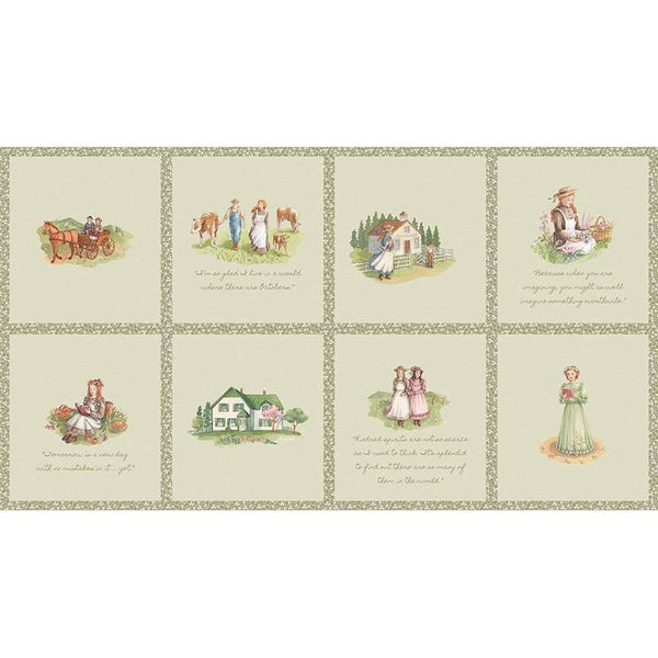 Anne of Green Gables Panel PD16128 by Riley Blake - DIGITALLY PRINTED - Novel Story - Cotton Fabric - Licensed Product