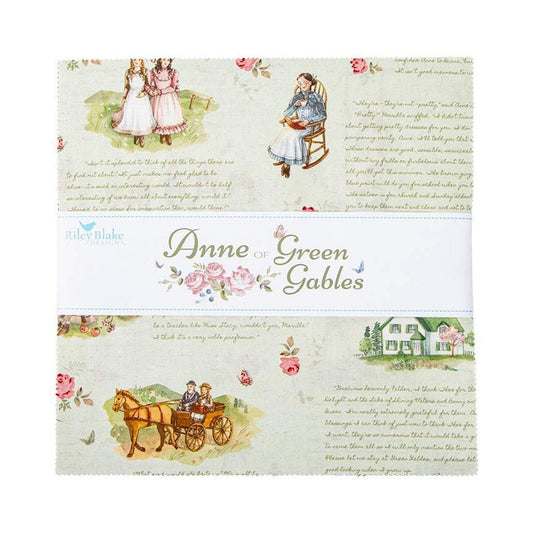 Anne of Green Gables Layer Cake 10" Stacker Bundle - Riley Blake - 42-Piece Precut - Quilting Cotton Fabric - Licensed Product