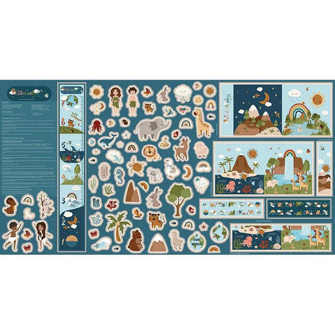 SALE Created with Love FELT Panel FT15979 by Riley Blake - Tote Bag Pieces Animals - Polyester Felt Panel