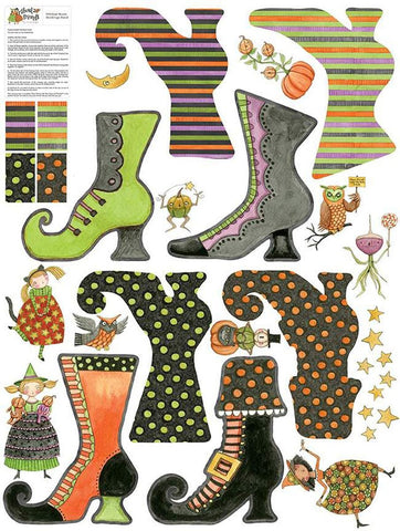 SALE Ghoul Friends Witches' Boots FELT Panel FT16059 by Riley Blake - Pieces for Witch Boot Stockings - Polyester Felt Panel