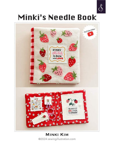 SALE Minki Kim Minki’s Needle Book Project Quilt PATTERN P178 - Riley Blake Designs - INSTRUCTIONS Only - Soft Needle Holder Strawberries