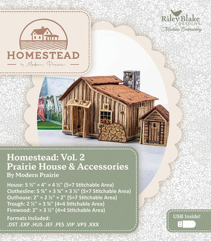 SALE Machine Embroidery Homestead Prairie House INSTRUCTIONS ME207PH0225 - Riley Blake Designs - USB File Free Standing House