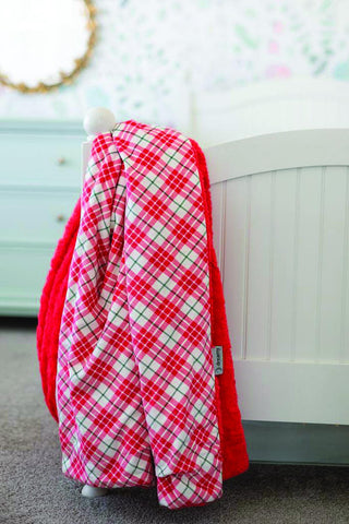 SALE Old-Fashioned Christmas Plaid Minky Blanket - MB1013 - Riley Blake Designs - Prepackaged Dreamy Minky Blanket
