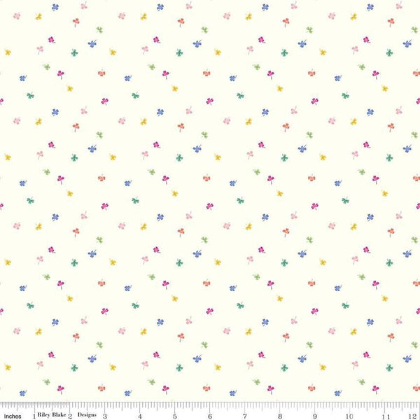 Image of the Chloe Clovers Cream quilting cotton fabric by Rachel Erickson for Riley Blake Designs. Image features tiny scattered clovers on a light cream background.
Cute Little Fabric Shop