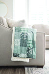 DEAL In the Fields Ombre Sage Minky Blanket - MB1007 - Riley Blake Designs - Sage Green Patchwork Floral - Prepackaged Dreamy Minky Blanket