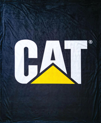 Caterpillar Minky Blanket - MB1002 - Riley Blake Designs - CAT Construction Logo - Prepackaged Dreamy Minky Blanket