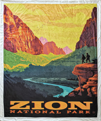 Zion National Parks Minky Blanket - MB1020 - Riley Blake Designs - Prepackaged Dreamy Minky Blanket - Licensed Product