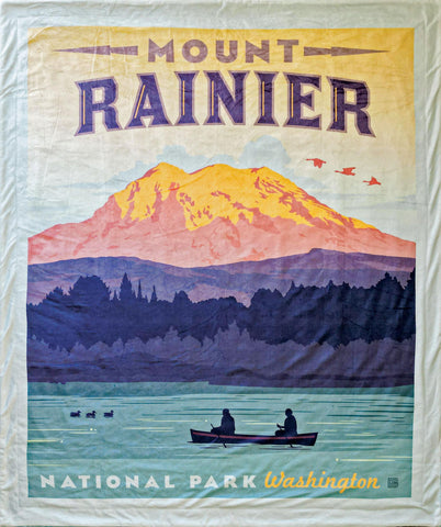 Mount Rainier National Parks Minky Blanket - MB1011 - Riley Blake Designs - Prepackaged Dreamy Minky Blanket - Licensed Product
