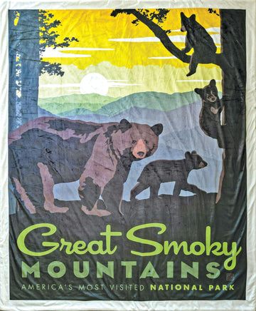 DEAL Great Smoky Mountains National Parks Minky Blanket - MB1006 - Riley Blake Designs - Prepackaged Dreamy Minky Blanket - Licensed Product