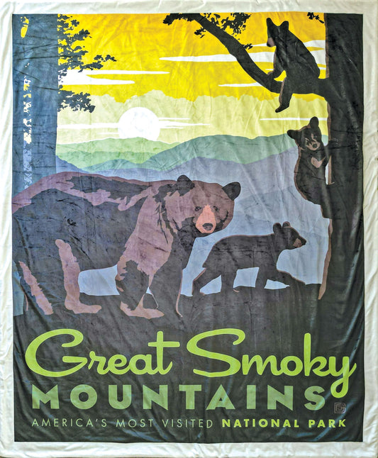 SALE Great Smoky Mountains National Parks Minky Blanket - MB1006 - Riley Blake Designs - Prepackaged Dreamy Minky Blanket - Licensed Product