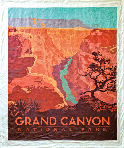 Grand Canyon National Parks Minky Blanket - MB1005 - Riley Blake Designs - Prepackaged Dreamy Minky Blanket - Licensed Product