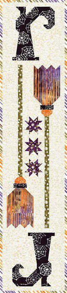SALE New Wheels Runner Quilt PATTERN P157 by Sandy Gervais - Riley Blake Design - INSTRUCTIONS Only - Halloween Witch Broom Boots
