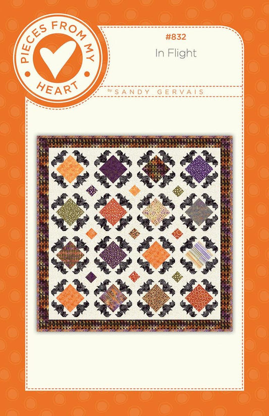 SALE In Flight Runner Quilt PATTERN P157 - Sandy Gervais - Riley Blake Design - INSTRUCTIONS Only - Bats Squares