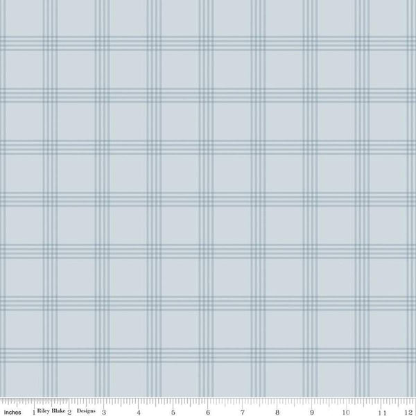 SALE FLANNEL Till the Cows Come Home Plaid F16112 Blue - Riley Blake Designs - Plaid Lines Stripe - FLANNEL Cotton Fabric