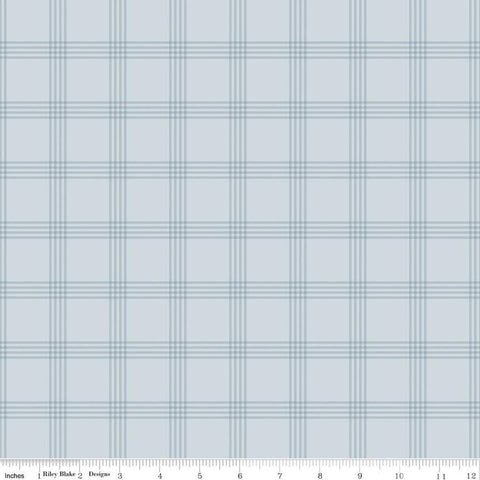SALE FLANNEL Till the Cows Come Home Plaid F16112 Blue - Riley Blake Designs - Plaid Lines Stripe - FLANNEL Cotton Fabric